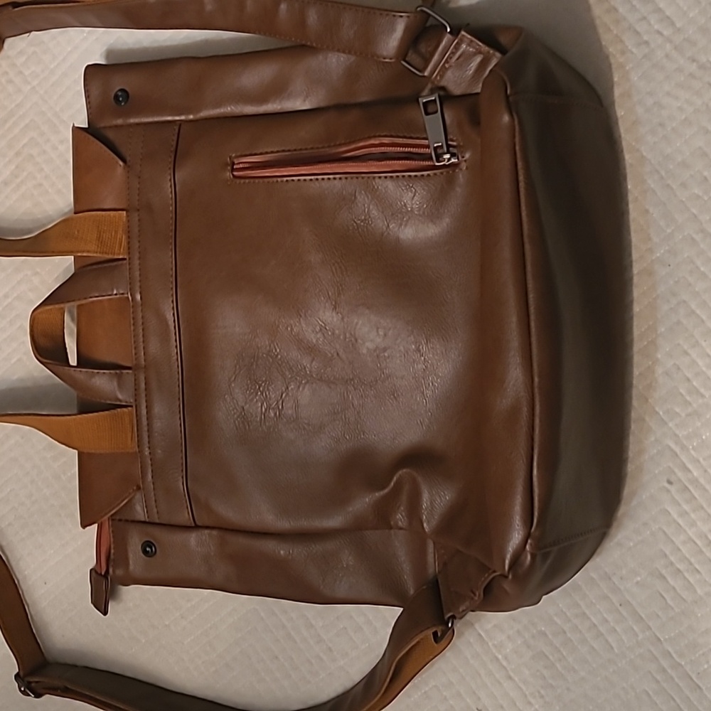 Zebella Genuine Leather Backpack – Tan Brown, Buckle Flap Style - Picture 8 of 9